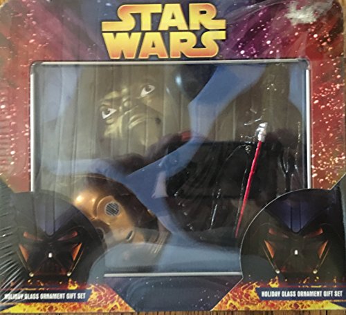 【中古】【未使用・未開封品】Star Wars Holiday Glass Ornament Gift Set with Darth Vader, Boba Fett & Yoda