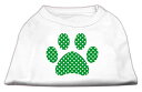 【中古】【未使用 未開封品】Mirage Pet Products 51-104 SMWT Green Swiss Dot Paw Screen Print Shirt White S - 10