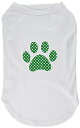 【中古】【未使用 未開封品】Mirage Pet Products 51-104 XLWT Green Swiss Dot Paw Screen Print Shirt White XL - 16