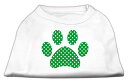 【中古】【未使用 未開封品】Mirage Pet Products 51-104 XSWT Green Swiss Dot Paw Screen Print Shirt White XS - 8