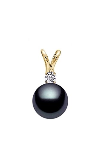 【中古】【未使用・未開封品】14?K黄色ゴールドAAA品質ダークブラックJapaneseアコヤパールダイヤモン..