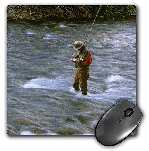 š̤ۡѡ̤ʡ3drose LLC 8?x 8?x 0.25ޥѥåɡFly Fishing Rock CreekåHaney (MP 91765?_ 1?)