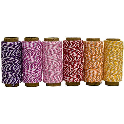 Cotton Baker's Twine Mini Spool Set 2 Ply 65'/Pkg-Spring Fling (並行輸入品)