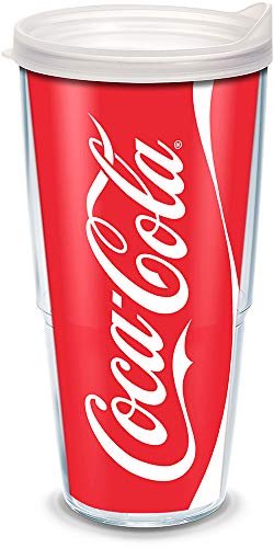 【中古】【未使用・未開封品】Tervis コカ・コーラ コーラ 缶タンブラー ラップとつや消し蓋付き 24オンス クリア