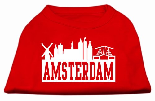 š̤ۡѡ̤ʡMirage Pet Products 51-67 XXXLRD Amsterdam Skyline Screen Print Shirt Red XXXL - 20