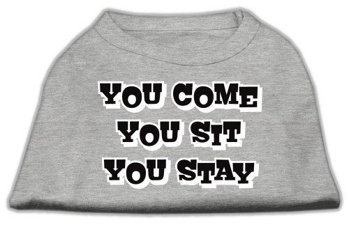 【中古】【未使用 未開封品】Mirage Pet Products 51-51 XXLGY You Come, You Sit, You Stay Screen Print Shirts Grey XXL - 18