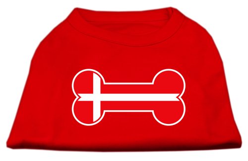 【中古】【未使用・未開封品】Mirage Pet Products 51-12 SMRD Bone Shaped Denmark Flag Screen Print Shirts Red S - 10