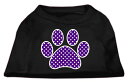 yÁzygpEJizMirage Pet Products 51-106 LGBK Purple Swiss Dot Paw Screen Print Shirt Black Lg - 14