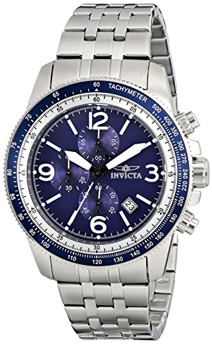【中古】【未使用・未開封品】Invicta Men's Quartz Watch with Blue Dial Chronograph Display and Silver Stainless Steel Bracelet 13961