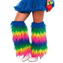 【中古】【未使用・未開封品】パーティーPerfectチームSpiritレインボーFurry Leg Warmers Accessory、フェイクファー、2パック