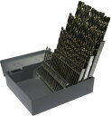 【中古】【未使用・未開封品】Drill America D/A60S-CO-SET 60 Piece Cobalt Steel Screw Machine Length Drill Bit Set in Metal Case, Gold Oxide Finish, Round Shank, Spi(4)