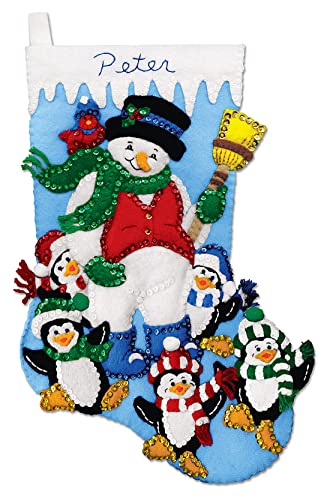 【中古】【未使用・未開封品】Penguin Party Stocking Felt Applique Kit-16