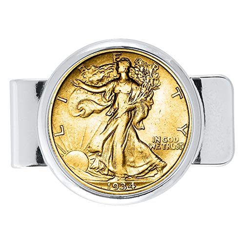 【中古】【未使用・未開封品】American Coin Treasures 10155 Silvertone Moneyclip with Silver Walki..