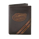 【中古】【未使用・未開封品】NCAA フロリダゲーターズ Zep-Pro プルアップレザー 三つ折りエンボス財布 ブラウン