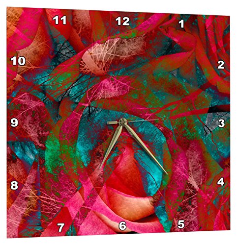 【中古】【未使用・未開封品】3dRose USA、背の高い木、赤いバラ、芸術的な抽象画 - Na01 Dsn0000 - デボラ・サンディジ - 壁掛け時計、15 x 15インチ (DPP_83404_3)【メーカー名】【メーカー型番】【ブ...
