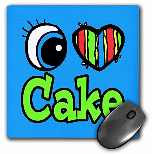 【中古】【未使用・未開封品】3drose Bright Eye Heart I Loveケーキマウスパッド、8?" x 8?" ( MP _ 105923?_ 1?)