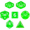 yÁzygpEJiz7 Die Polyhedral Dice Set - Translucent Green with Velvet Pouch By Wiz Dice