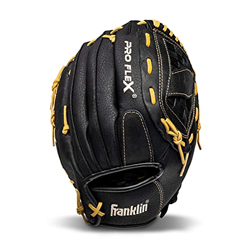 š̤ۡѡ̤ʡ(Right Handed Throw, 12.5-Inch, Black/Camel) - Franklin Sports Pro Flex Hybrid Series Baseball Gloves