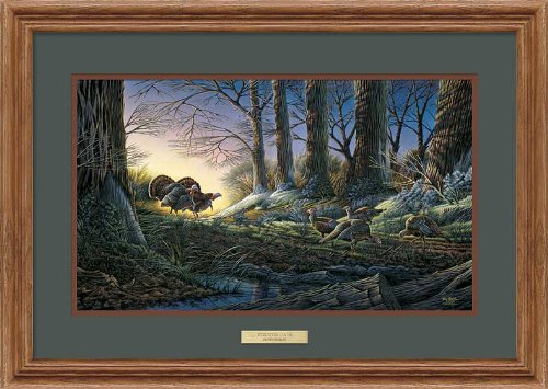 【中古】【未使用・未開封品】で歩きon???七面鳥Framed Encore印刷by Terry Redlin