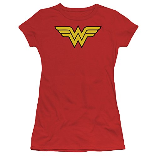 yÁzygpEJizTrevco Dc-Wonder Woman Logo - Short Sleeve Junior Sheer Tee - Red, 2X
