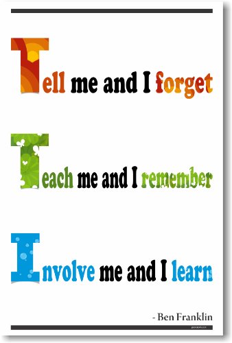 【中古】【未使用・未開封品】Tell Me and I Forget???Ben Franklin???新しい教室Motivational Poster