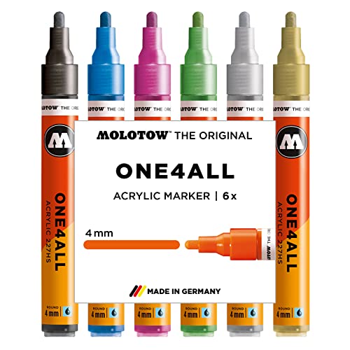 【中古】【未使用・未開封品】Molotow One4All 227 HS 6er Metallic Set