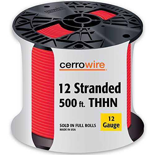 Cerroワイヤ112???3653j 12?Stranded建物ワイヤ、500-feet、レッド
