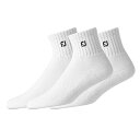 【中古】【未使用・未開封品】FootJoy メンズ ComfortSof クォーターソックス (3足パック) Shoe Size: 7-12 ホワイト