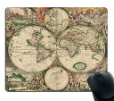 【中古】【未使用・未開封品】Decorative Mouse Pad Art Print Vintage World Map