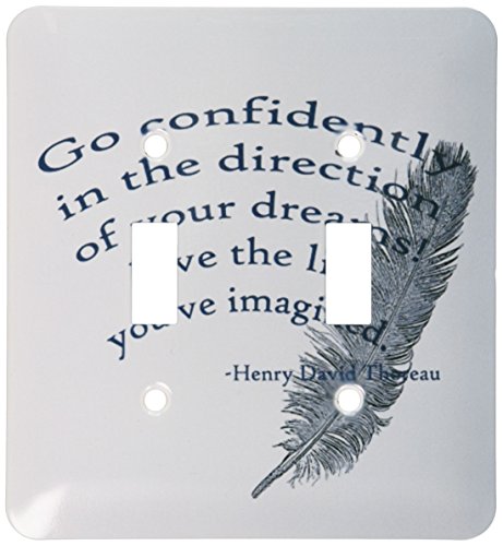 【中古】【未使用・未開封品】3drose LSP _ 123581?_ 2?Go Confidently Thoreau Quote with Feather???ダブル切り替えスイッチ