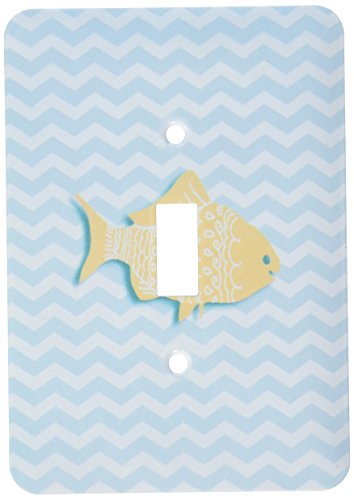 【中古】【未使用・未開封品】3dRose lsp_120176_1 青と白のシェブロン 海の波とかわいいオレンジ魚 船..