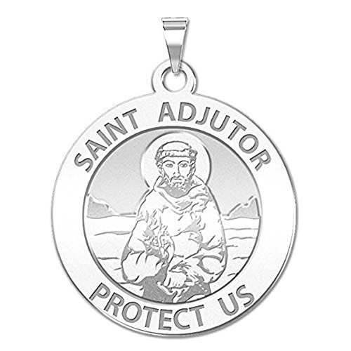 Saint Adjutor Religiousメダル???- Available inソリッド10?K and14?K黄色またはホワイトゴールド、またはスターリングシルバー