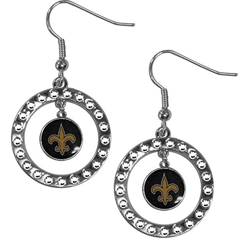【中古】【未使用・未開封品】Siskiyou Sports FRE150 New Orleans Saints Rhinestone Hoop Earrings