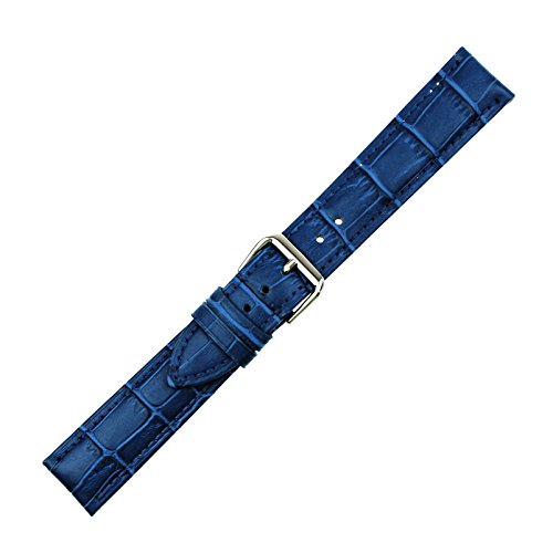 RECHERE Alligator Grainレザー時計バンドストラップピンバックルカラーブルー カラー: ブルー