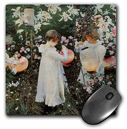 【中古】【未使用・未開封品】3dRose LLC 8 x 8 x 0.25インチ マウスパッド カーネーション リリー ローズ John Singer Sargent Little Girls in A Garden (mp_126515_1)