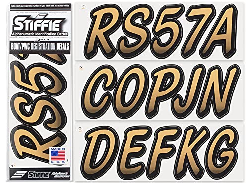 【中古】【未使用・未開封品】STIFFIE Whipline タン/ブラック 3インチ 英数字 登録識別番号ステッカー..