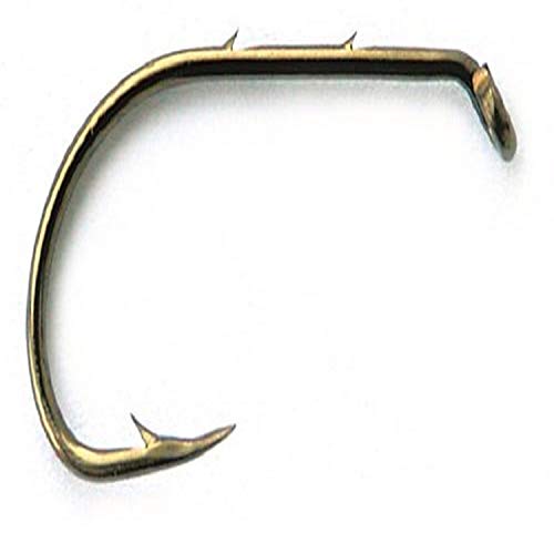 (Size 4, Bronze) - Mustad Classic Beak Baitholder Hook with 2 Extra Strong and 2 Extra Short Shank (Pack of 50)