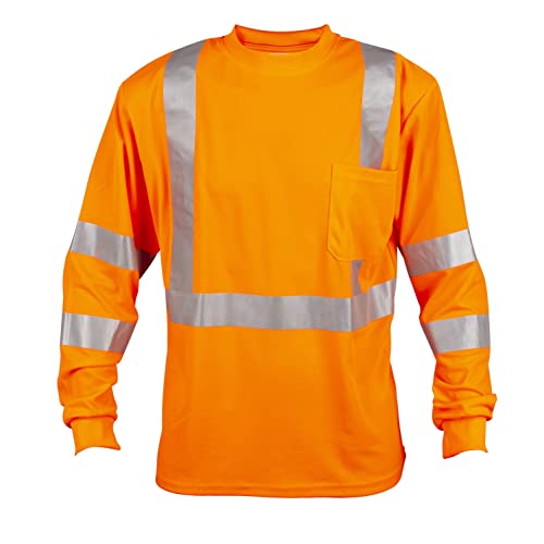 Cordova V5105XL 5X Large Class III, orange birdseye mesh long sleeve T-Shirt