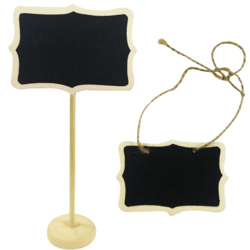 (Tag with Stand (set of 6) + Tag (set of 3)) - Wrapables Rectangle Mini Chalkboard Tag with Stand (set of 6) + Rectangle Mini Chalkboar