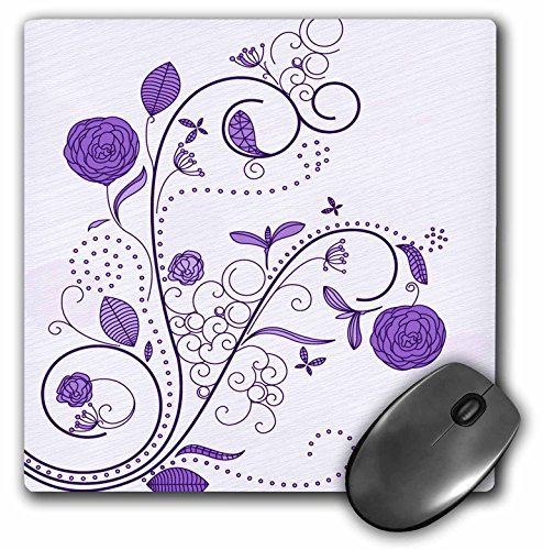 【中古】【未使用・未開封品】3drose LLC 8?x 8?x 0.25インチAパープルFlourish with Flowers and Leaves an...