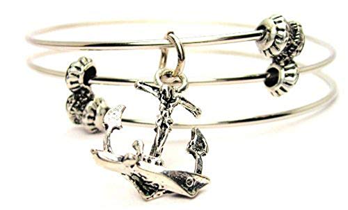 【中古】【未使用・未開封品】ChubbyChicoCharms Jesus onアンカーExpandable Wire Tripleスタイルバン..