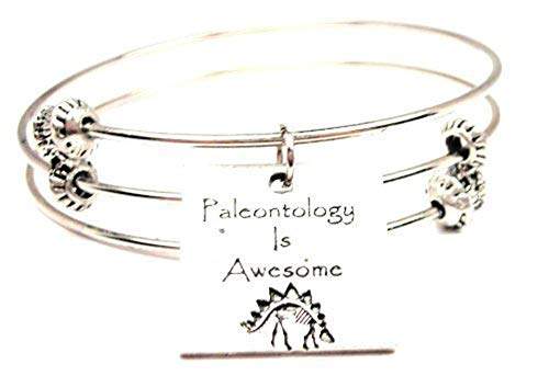 【中古】【未使用・未開封品】ChubbyChicoCharms Paleontology Is Awesome Expandable Wire Tripleスタイルバングルブレスレット、2.5?