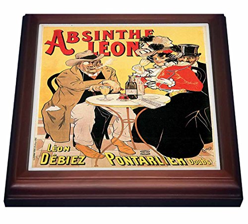 【中古】【未使用・未開封品】3dRose ヴィンテージ アブサン・レオン フランス ワイン 広告ポスター 五..