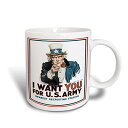 【中古】【未使用 未開封品】3dRose ヴィンテージ「Uncle Sam I want You Recruiting」ポスターマグ 15オンス セラミック