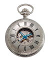 【中古】【未使用 未開封品】Gothamメンズシルバートーン17 Jewel Mechanical Covered Pocket Watch gwc14036sb