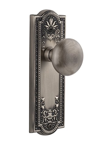 【中古】【未使用・未開封品】Grandeur Parthenonプレートwith Fifth Avenueノブ、Passage???2.375インチ、アンティークピューター