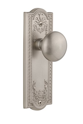 Grandeur Parthenon Plate Fifth Avenueノブ付き パッセージ 2.37インチ サテンニッケル