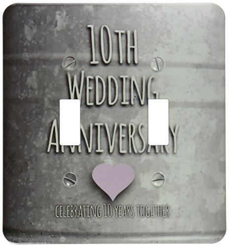 【中古】【未使用・未開封品】3dRose lsp_154441_2 10周年記念ギフト ブリキ 10周年記念 10周年記念 ライトスイッチカバー