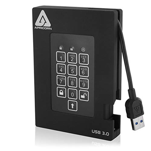 【中古】【未使用・未開封品】???????Apricorn Aegis Padlock 500 GB USB 3.0 128-bit AES XTS Hardware Encrypted Portable External Hard Drive (A25-3PL128-500)
