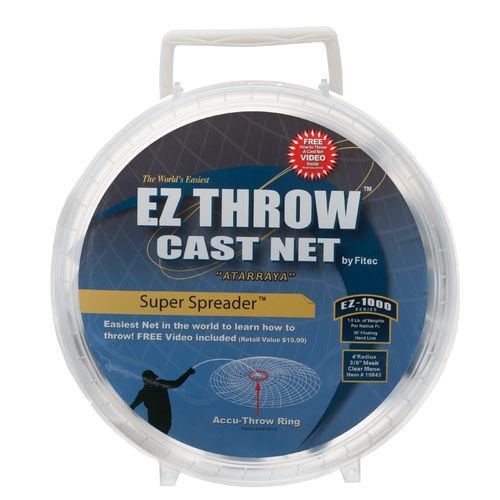 【中古】【未使用 未開封品】FITEC 10843 4 ft. EZ1000 Ez Throw Super Spreader Cast Net 0.38 in,Clear, 0.75 lbs.